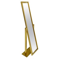 Tilting and Adjustable Mirror in Brushed Brass Italy 1960/70 Mid-Century Modern