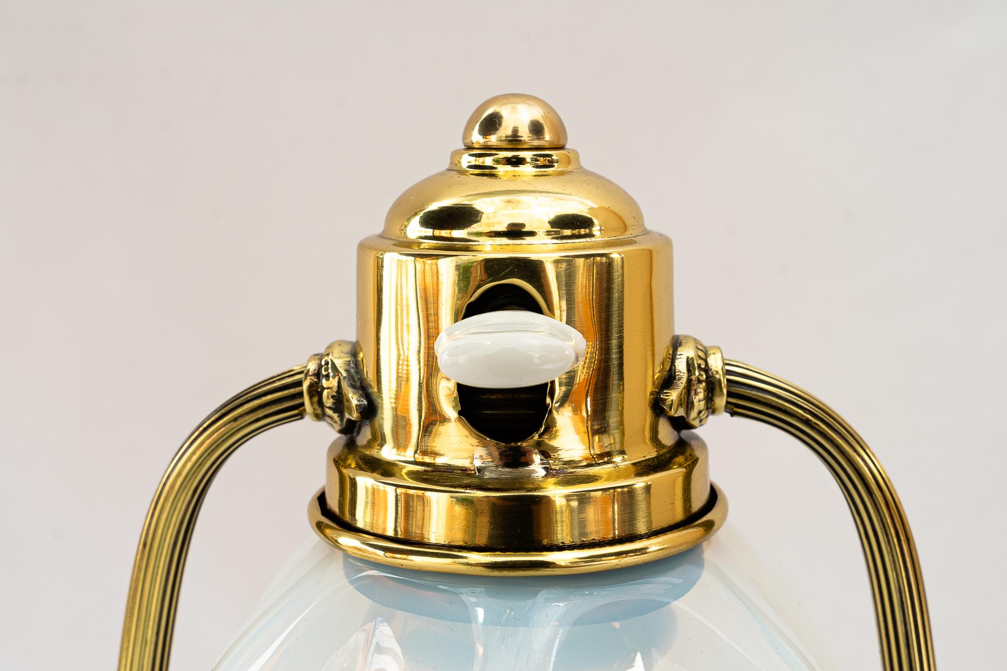 Tilting art deco table lamp with opaline glass shade vienna around 1920s For Sale 1