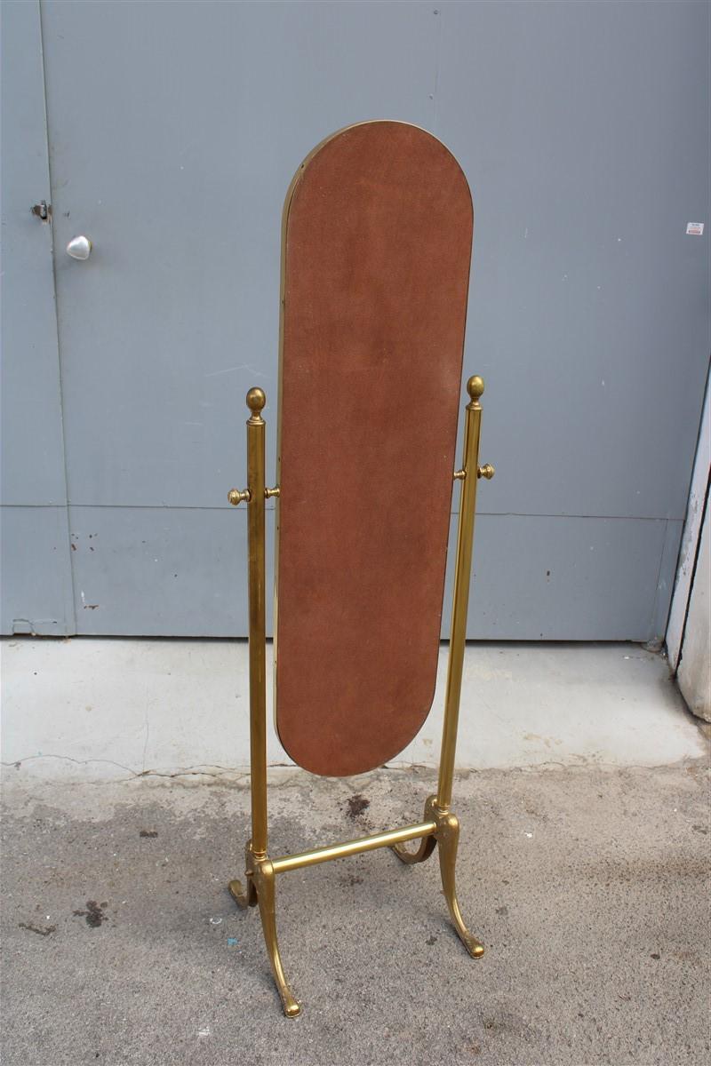Tilting Bedroom Mirror Mid-Century Italian Design Solid Brass Gold, 1950s For Sale 5