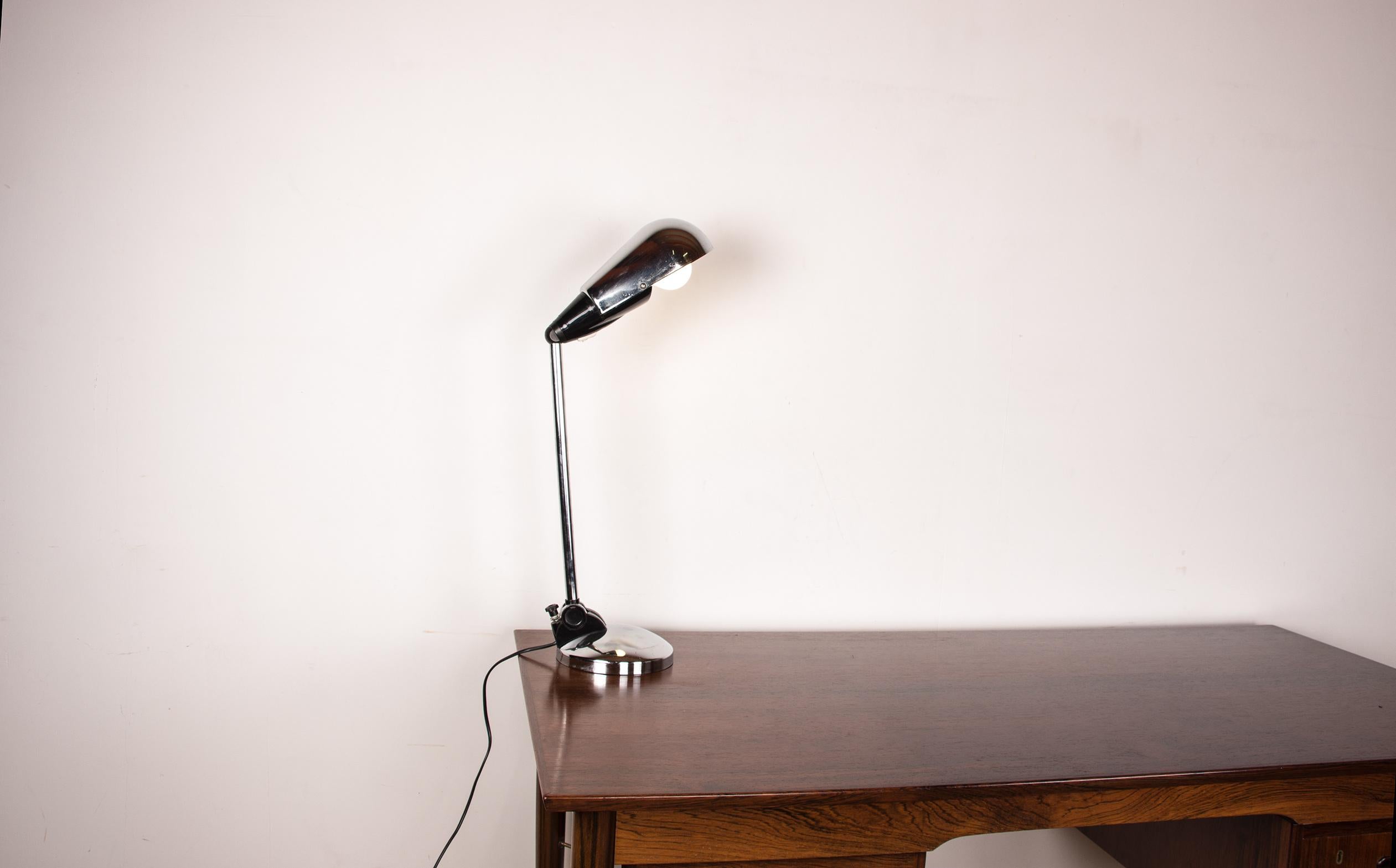 Tilting desk lamp in chrome metal by Marina Malabotti 1960. For Sale 1