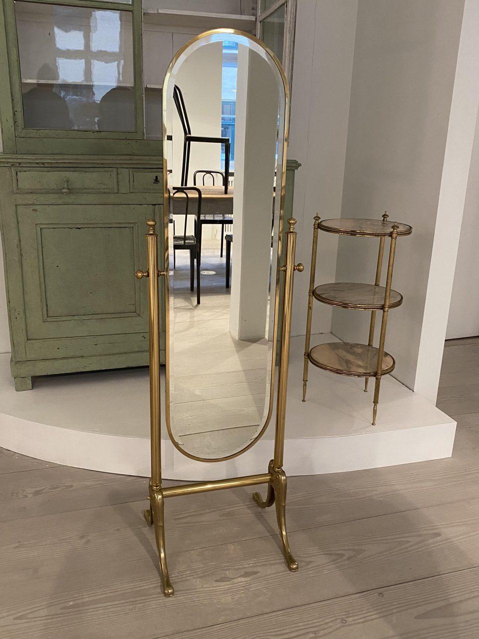 brass floor length mirror