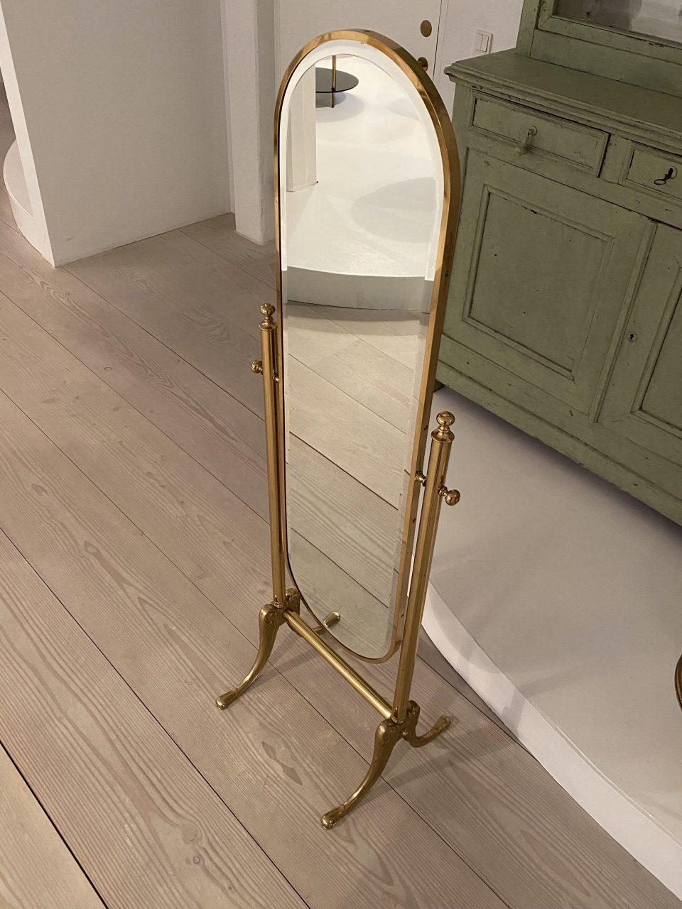 Tilting Elegant Brass Dressing Mirror-60s-70s France In Good Condition In Copenhagen K, DK