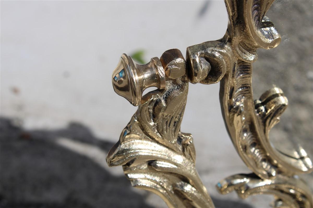 Tilting Table Mirror in Brass Mid-Century Baroque Italian Design For Sale 6