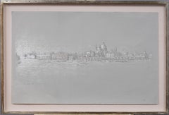 Sottile Americano in Italia Vista di Venezia Firmato con cornice Originale Pittura di paesaggio urbano