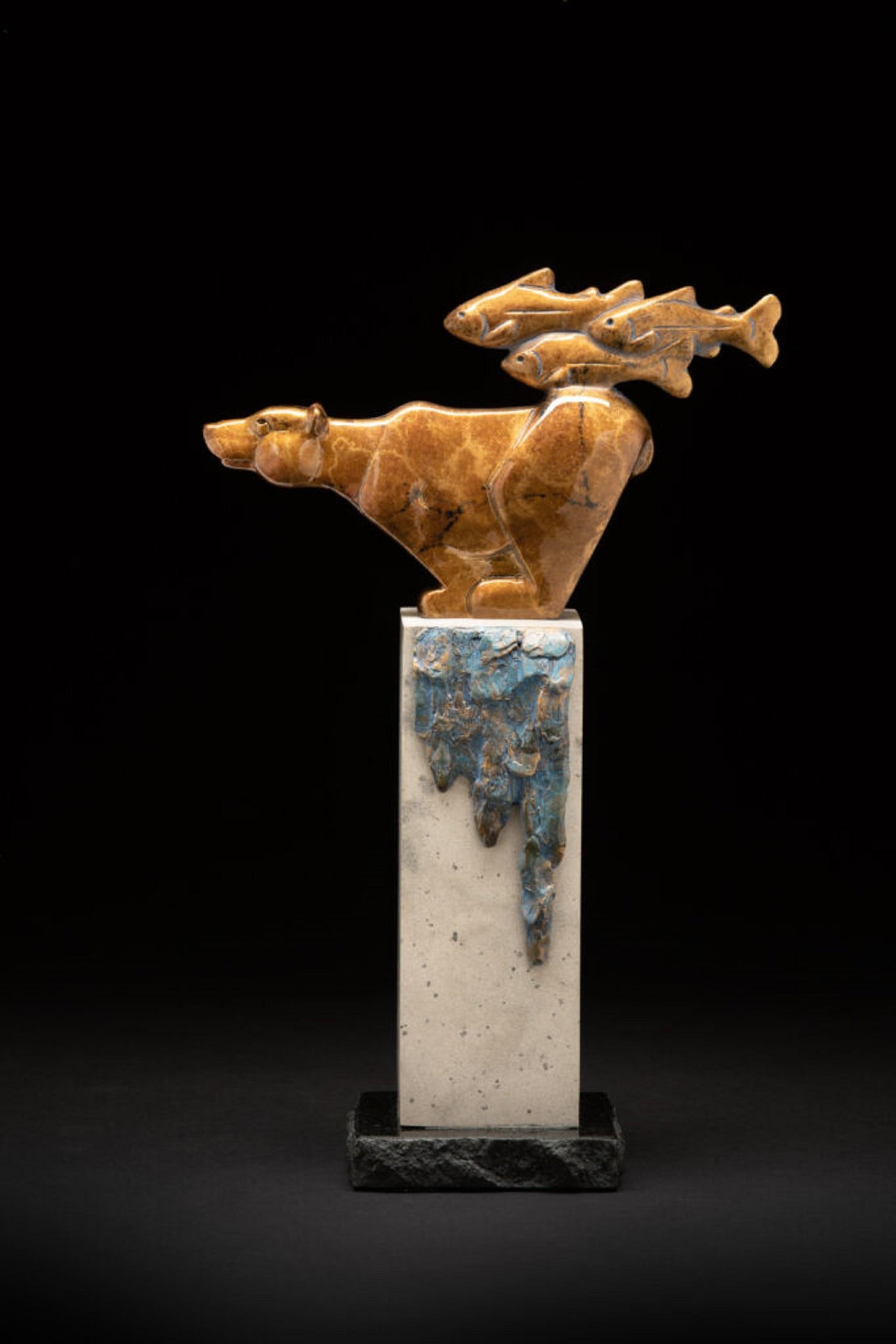 Original sculpture signed/etched by the Artist on the lower bronze base of the piece with an edition number.
AP/18