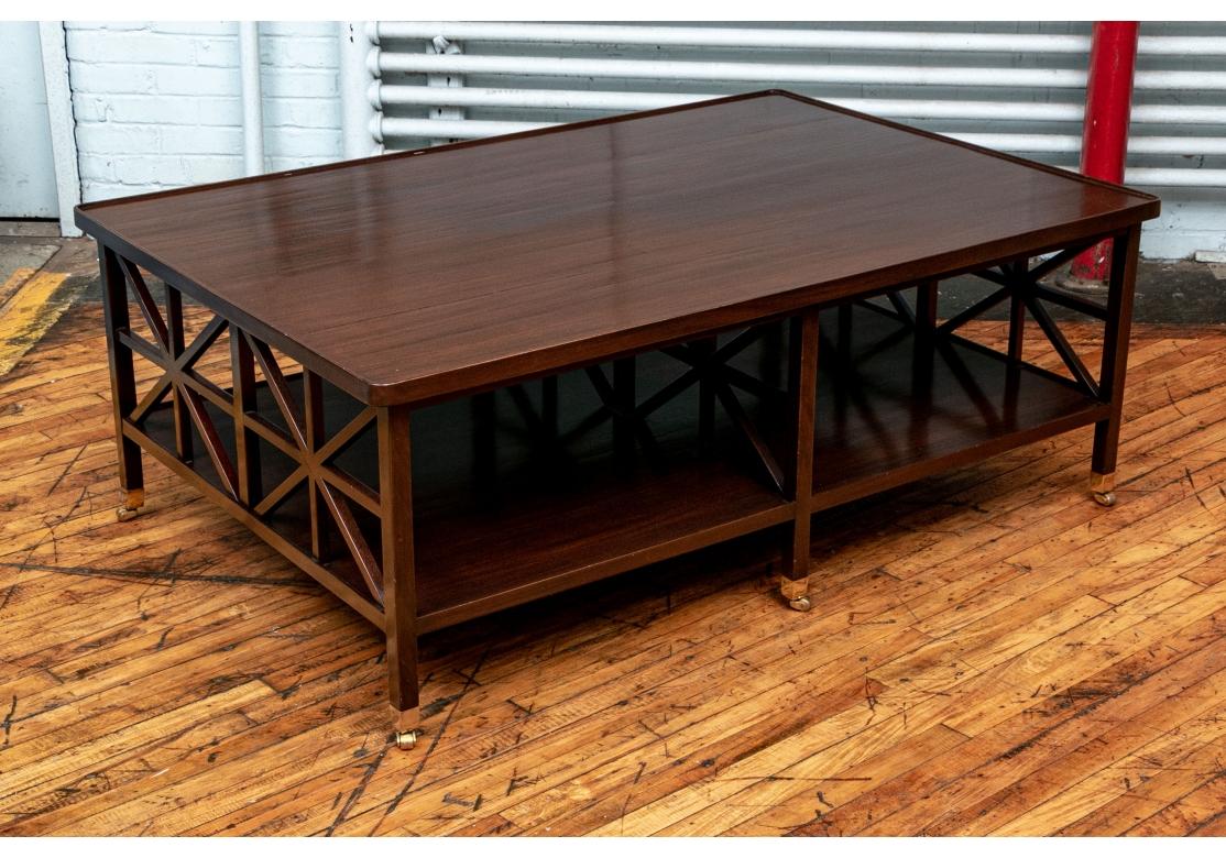 Modern Tim Corrigan Mahogany Tiered Cocktail Table For Sale