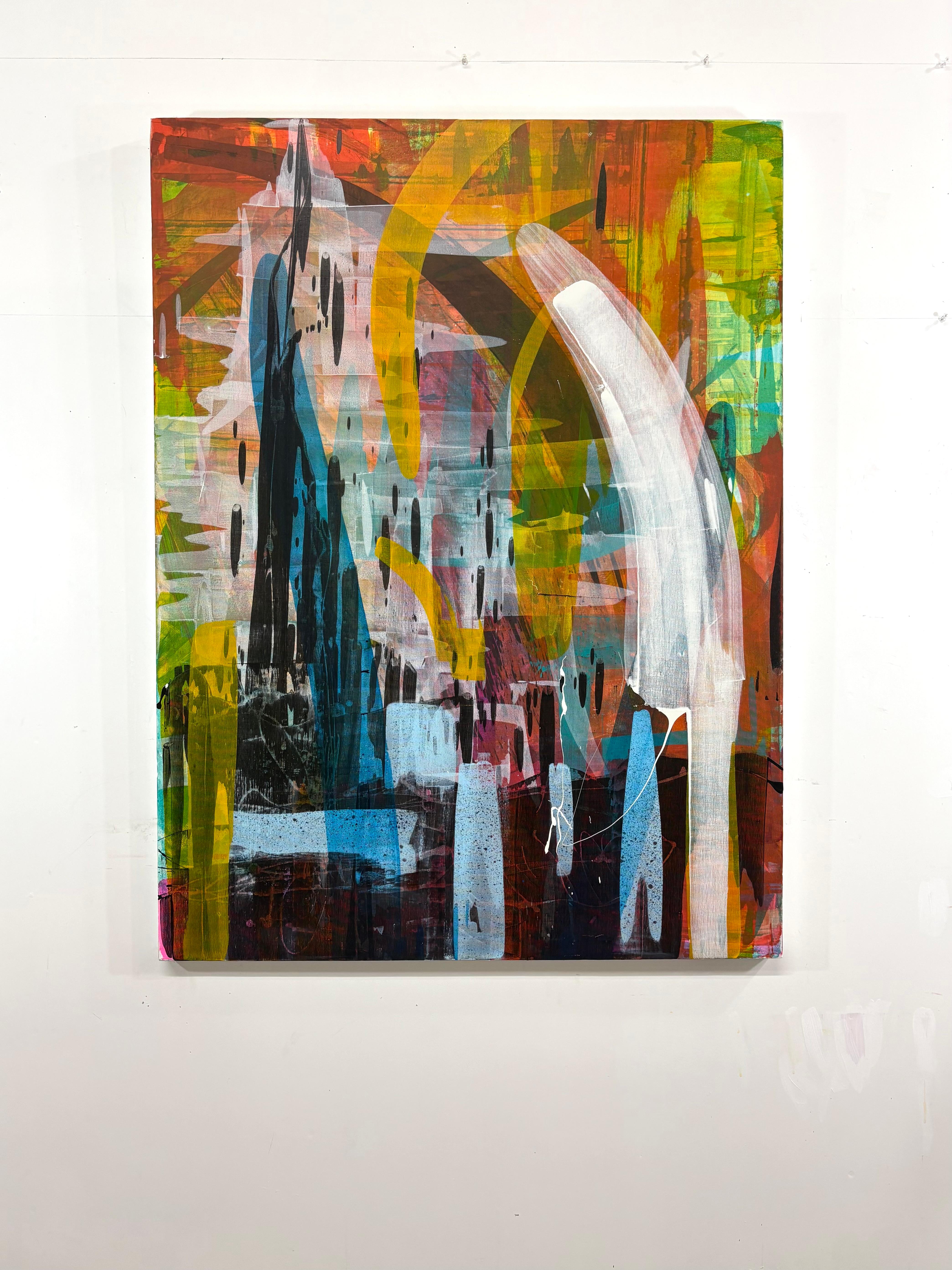 <p>Comentarios del artista<br>Las figuras abstractas llenan la composición y se adentran en la escena. Sugieren que la espiritualidad no es sólo un viaje personal, sino también una conexión compartida con todos los seres vivos. El artista Tim