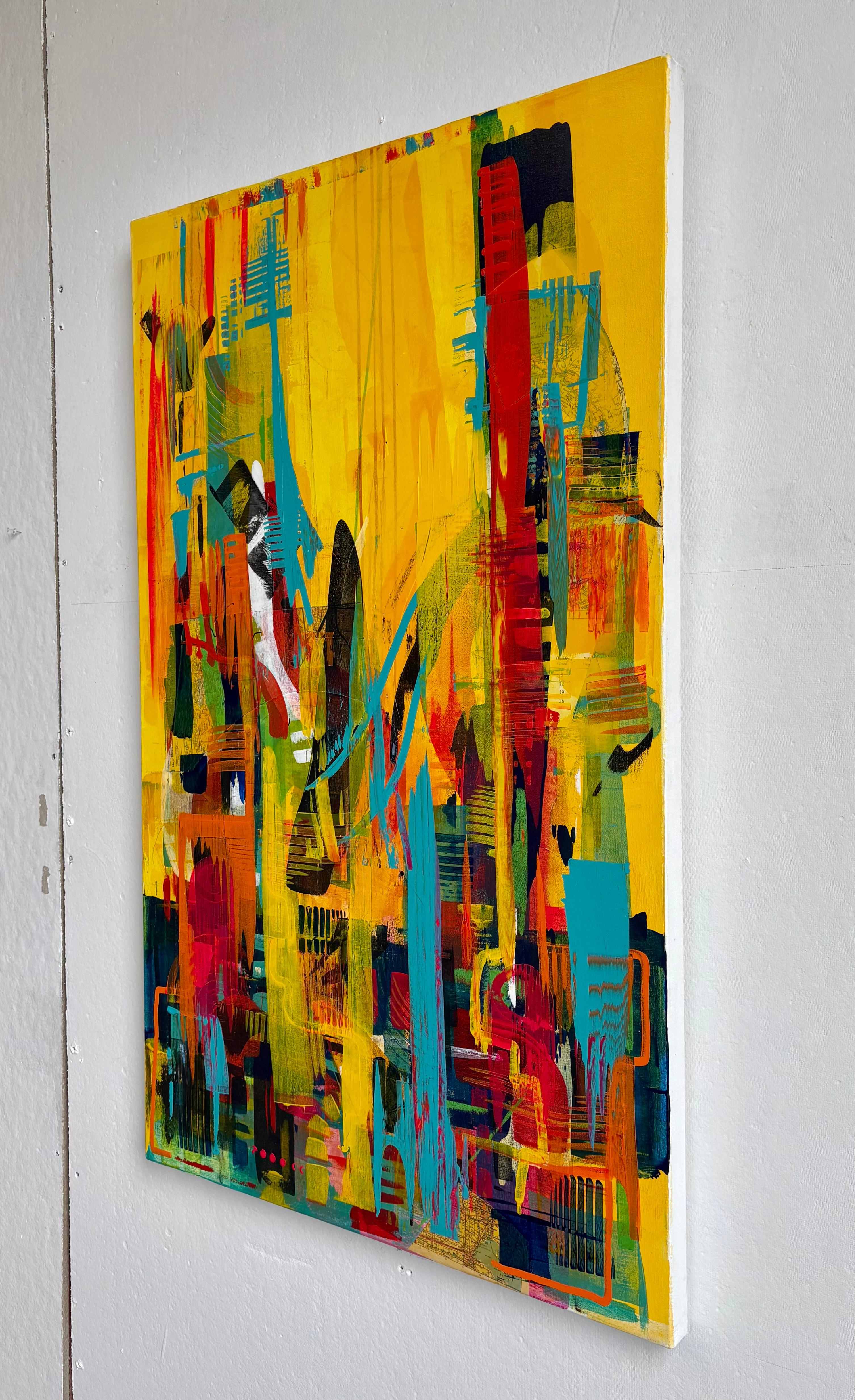 Lost My Way, Pintura Abstracta - Mixed Media Art Abstracto de Tim Engelhardt