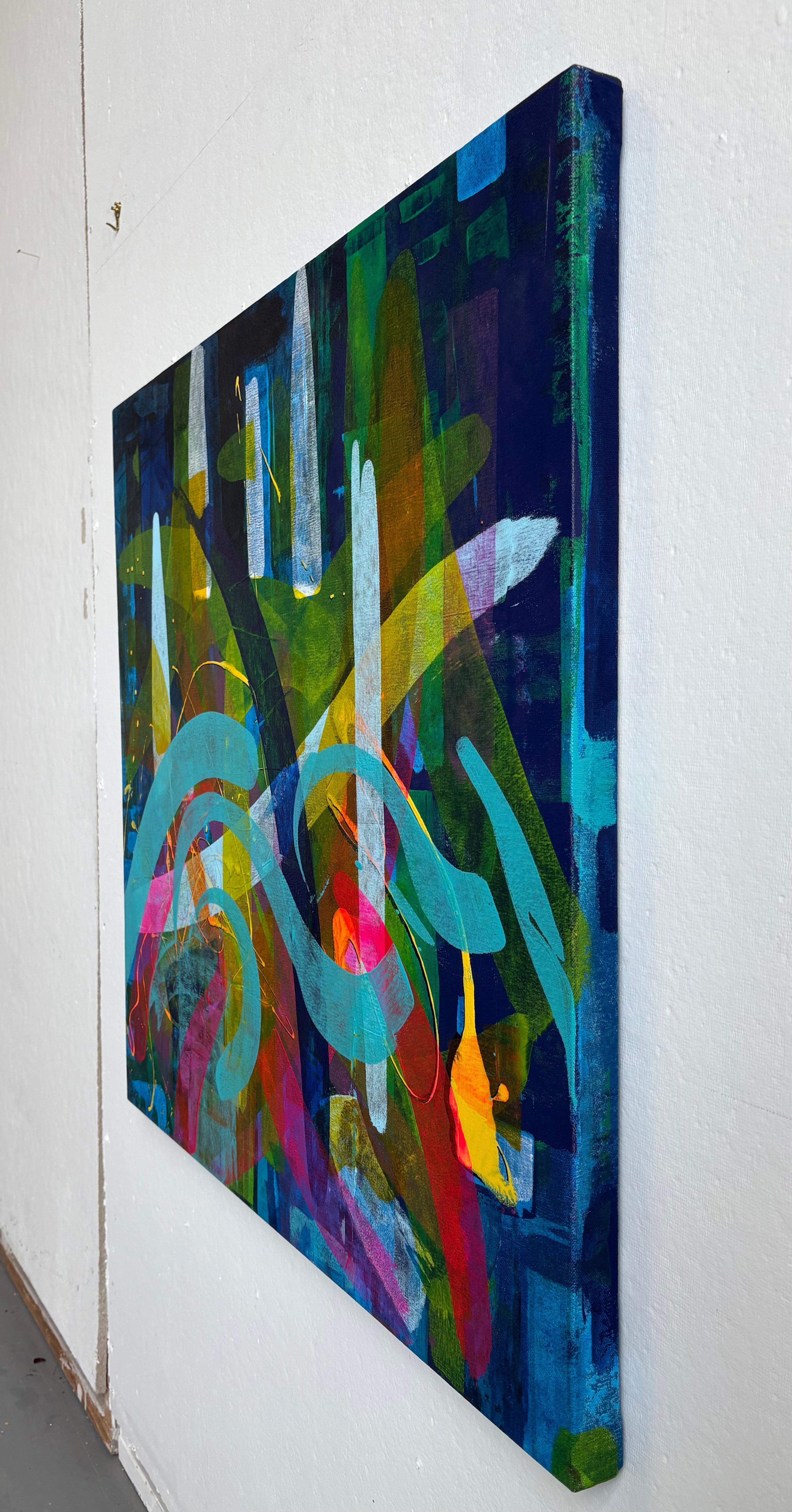 Nächtliche Geschichten, abstrakte Malerei – Painting von Tim Engelhardt