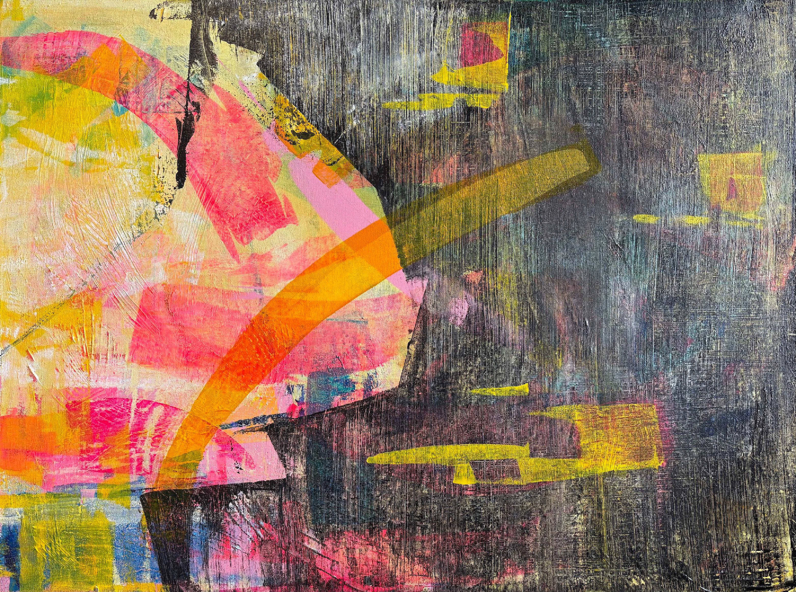 Tim Engelhardt Abstract Painting – Nicht ganz so dunkel, abstrakte Malerei