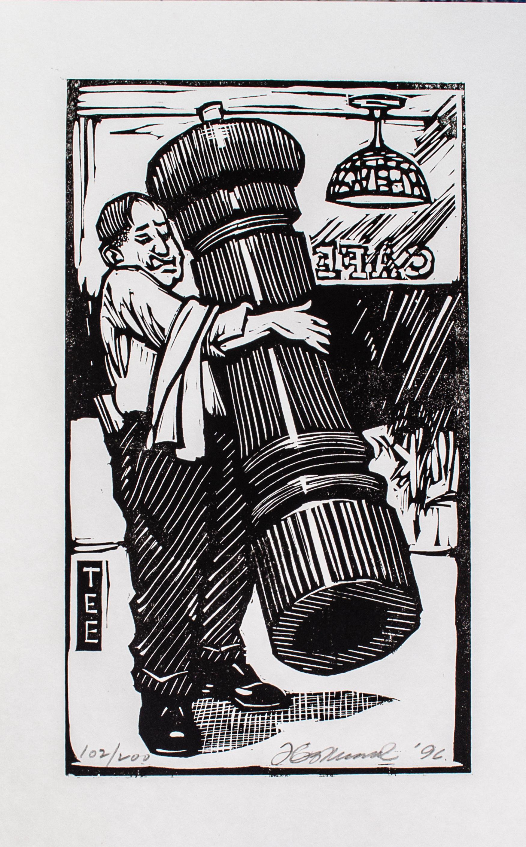 Giant Peppermill by Tim Engelland, Linocut