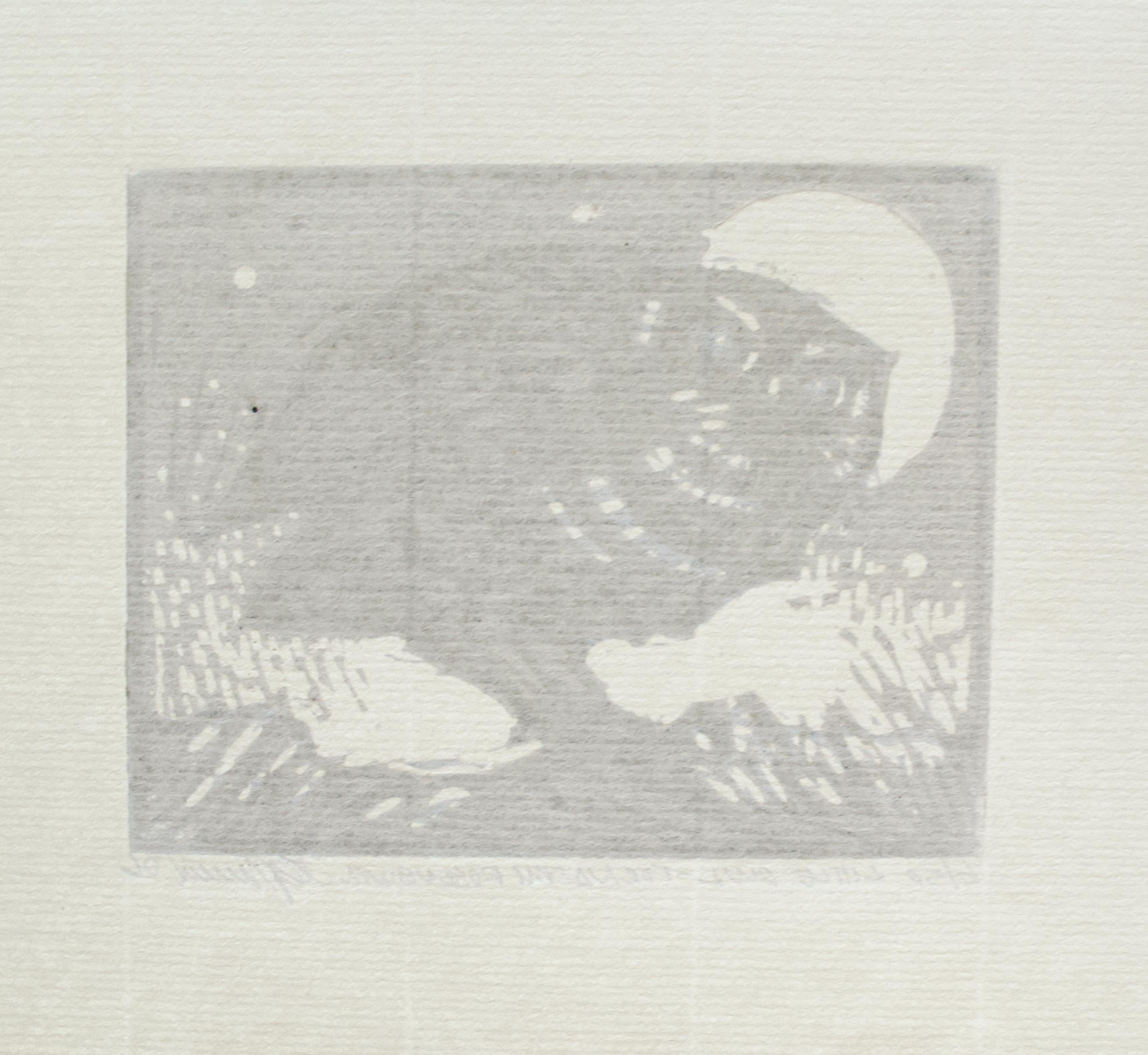 owl lino print
