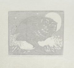 Little Owl Combined Wood/Linocut by Tim Engelland