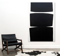 Exile - bold, emotional, black and white, abstract minimalist, acrylic on canvas