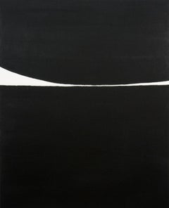 Gravity #1 - bold, black and white, abstract minimalist, acrylic on canvas