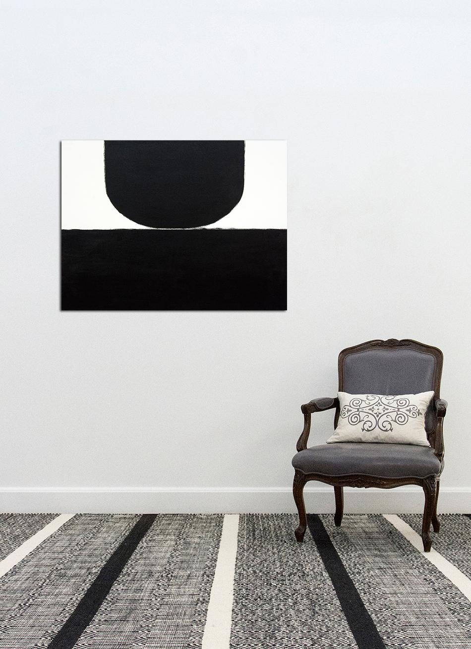 Horizon - Black Abstract Painting by Tim Forbes