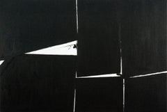 Move #2 - bold, black and white, abstract minimalist, acrylic on canvas