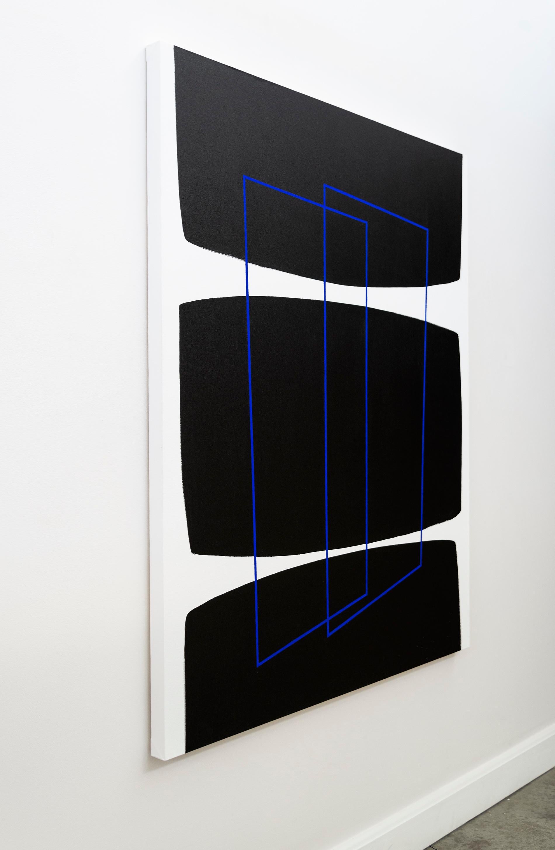 Parallelism - bold, black, white, blue, abstract minimalist, acrylic on canvas 3