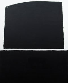 Plan A - bold, black and white, abstract minimalist, acrylic on canvas