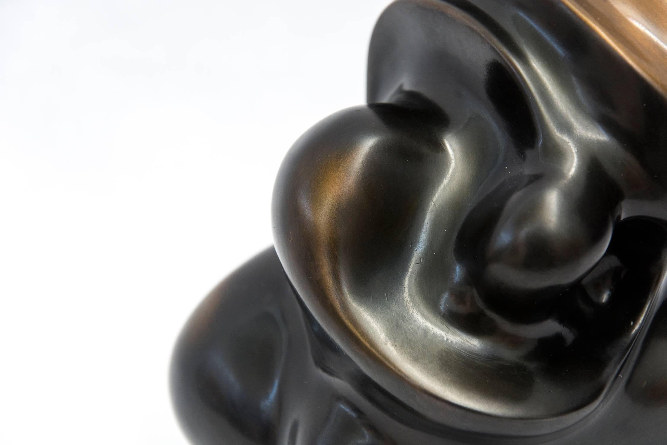 Grace AP - small, smooth, swirling, abstract bronze sculpture - Abstract Sculpture by Tim Forbes