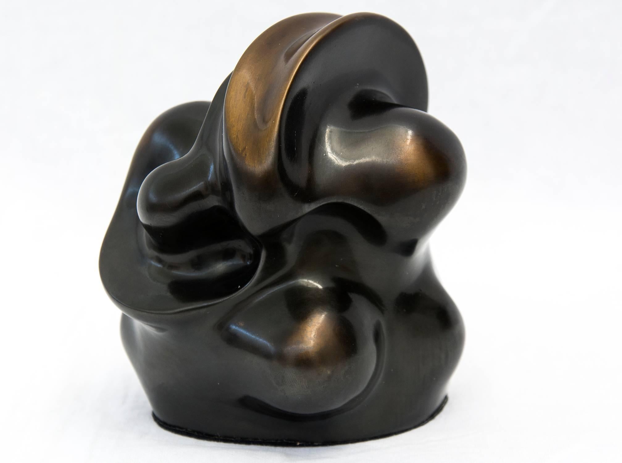 Grace AP - small, smooth, swirling, abstract bronze sculpture - Sculpture by Tim Forbes