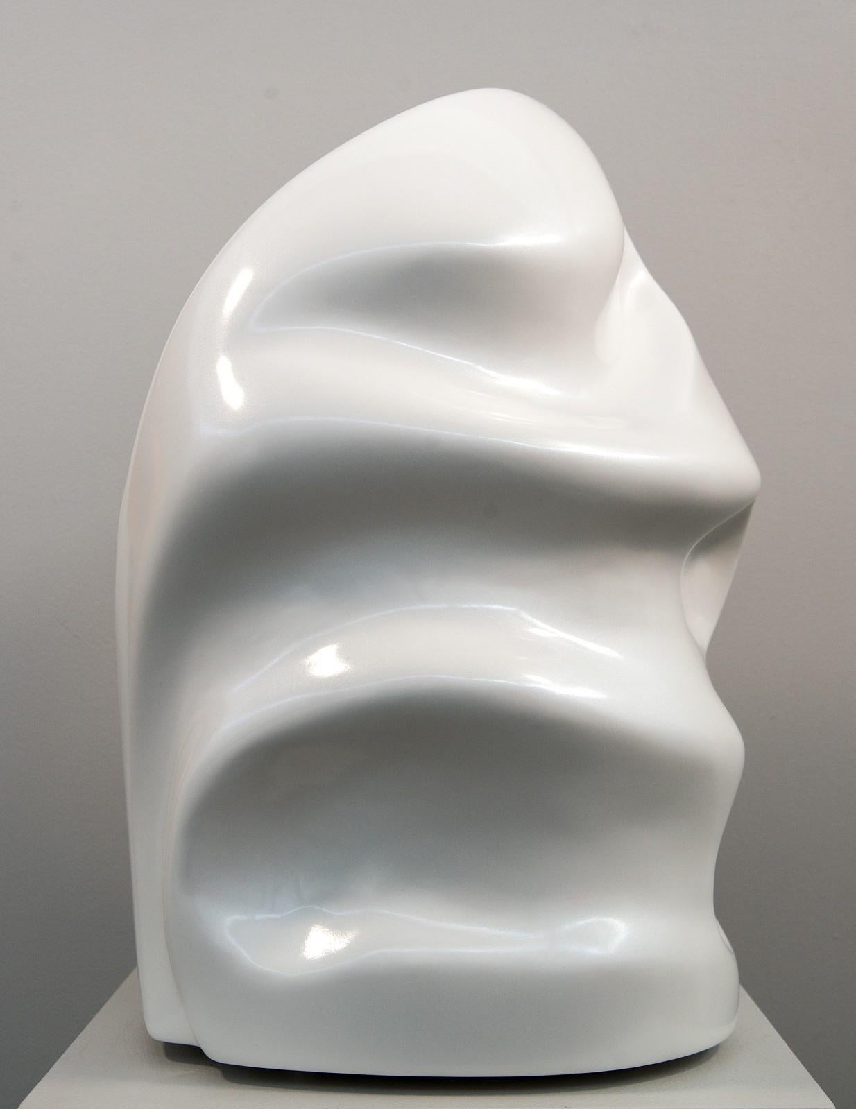 Sage AP - white, swirling, gestural abstract, resin sculpture - Sculpture by Tim Forbes