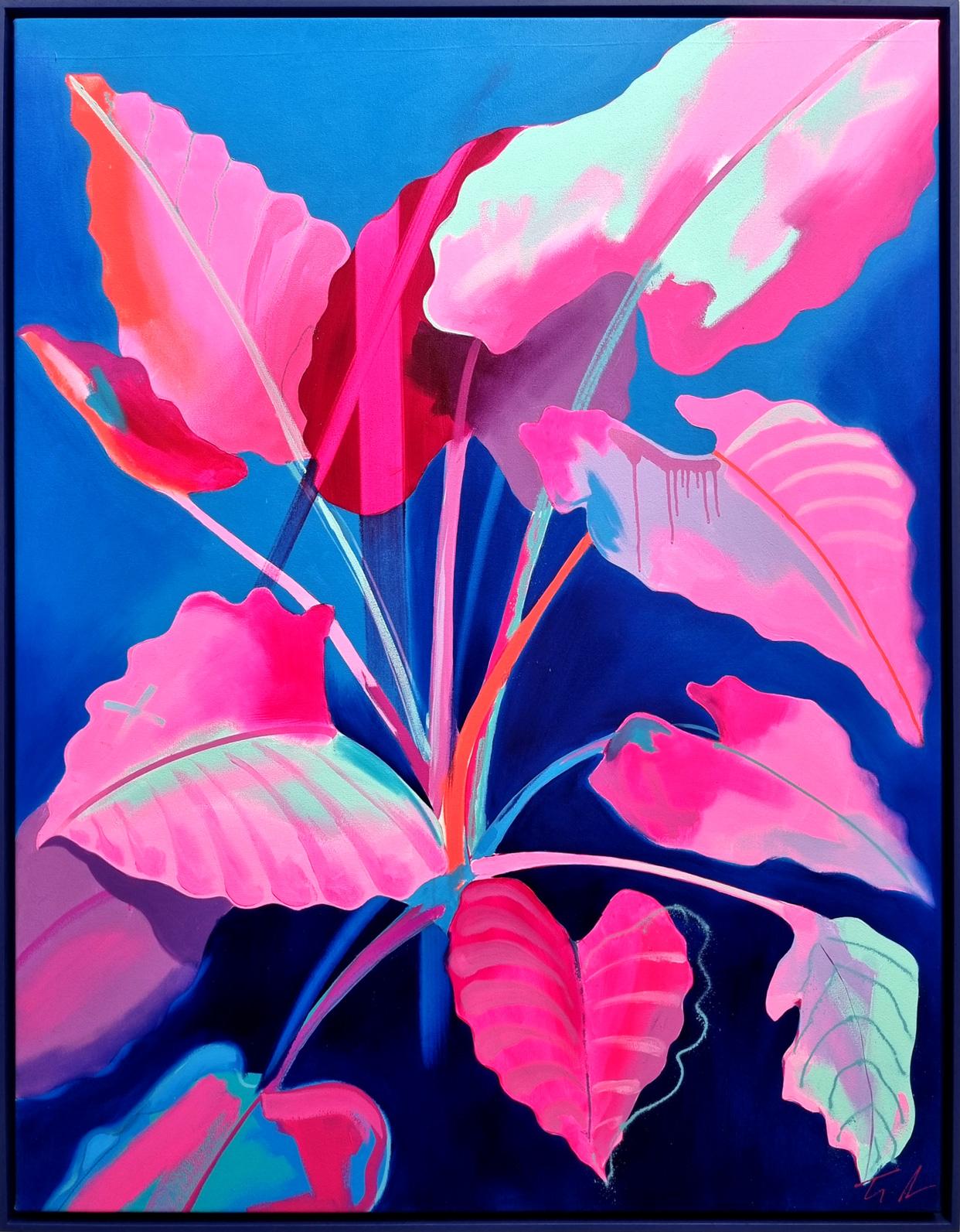 Elefante rosa - Painting Astratto di Tim Fowler