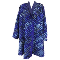 Tim Harding Art to Wear French Blue raw silk swing coat
