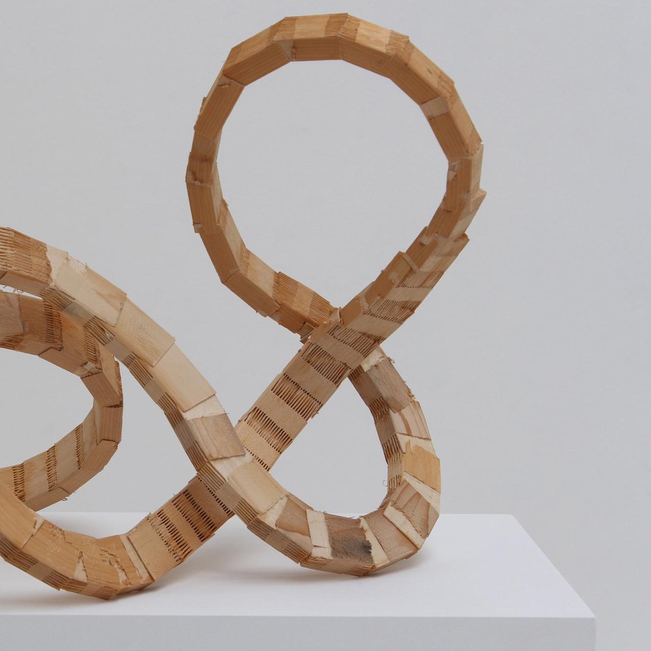 Rubber Band Sculpture - Brown Figurative Sculpture by Tim Hawkinson