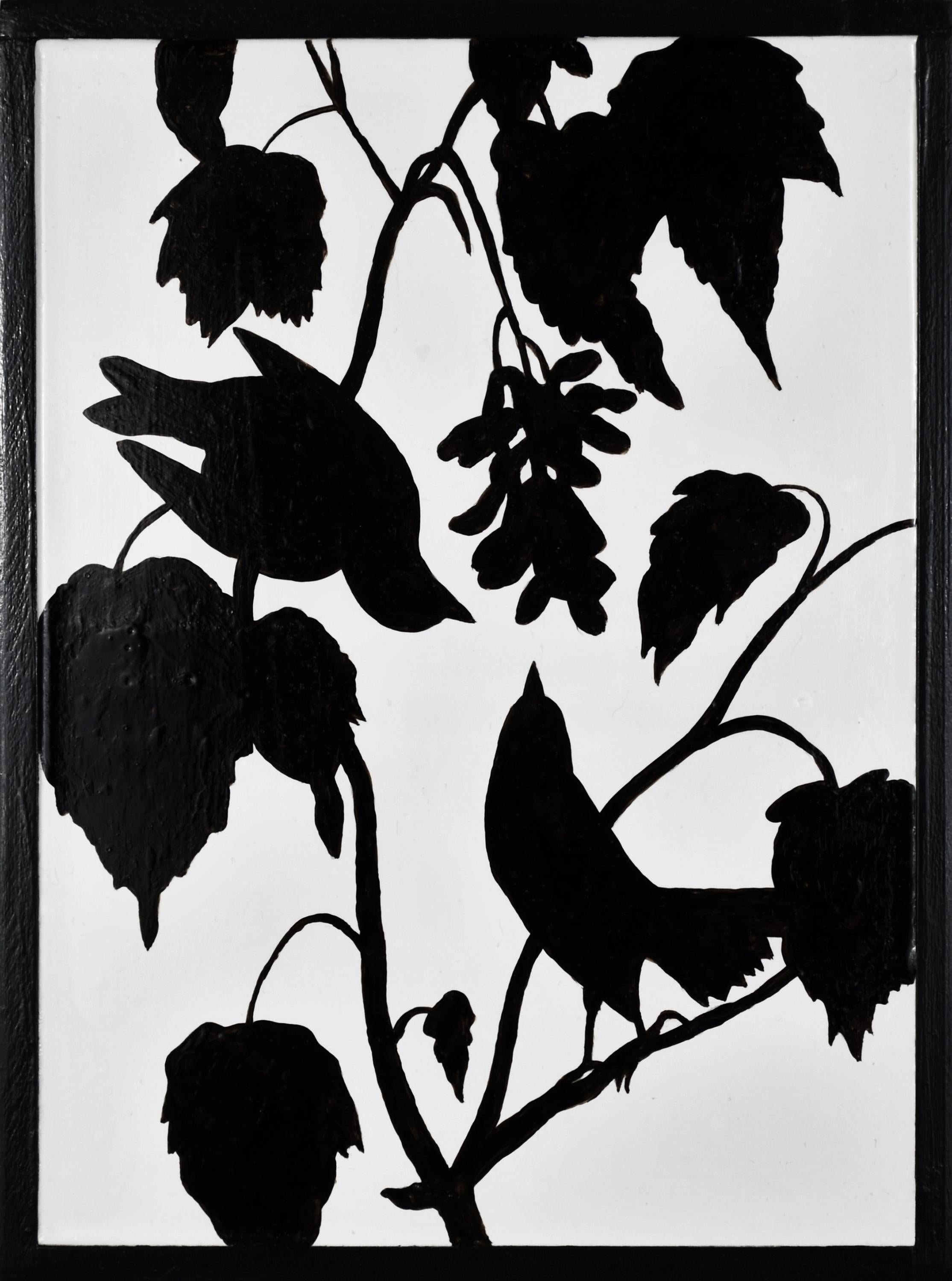 Tim Hunter Animal Painting - 'Blackburian Warbler' - bird - black and white - Audubon 
