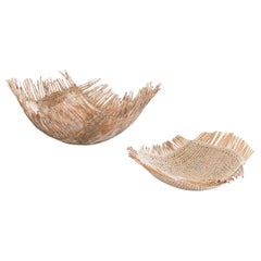 Tim Johnson Large Curve Basket , Contemporary Crafts, Willow, Sisal, Earth