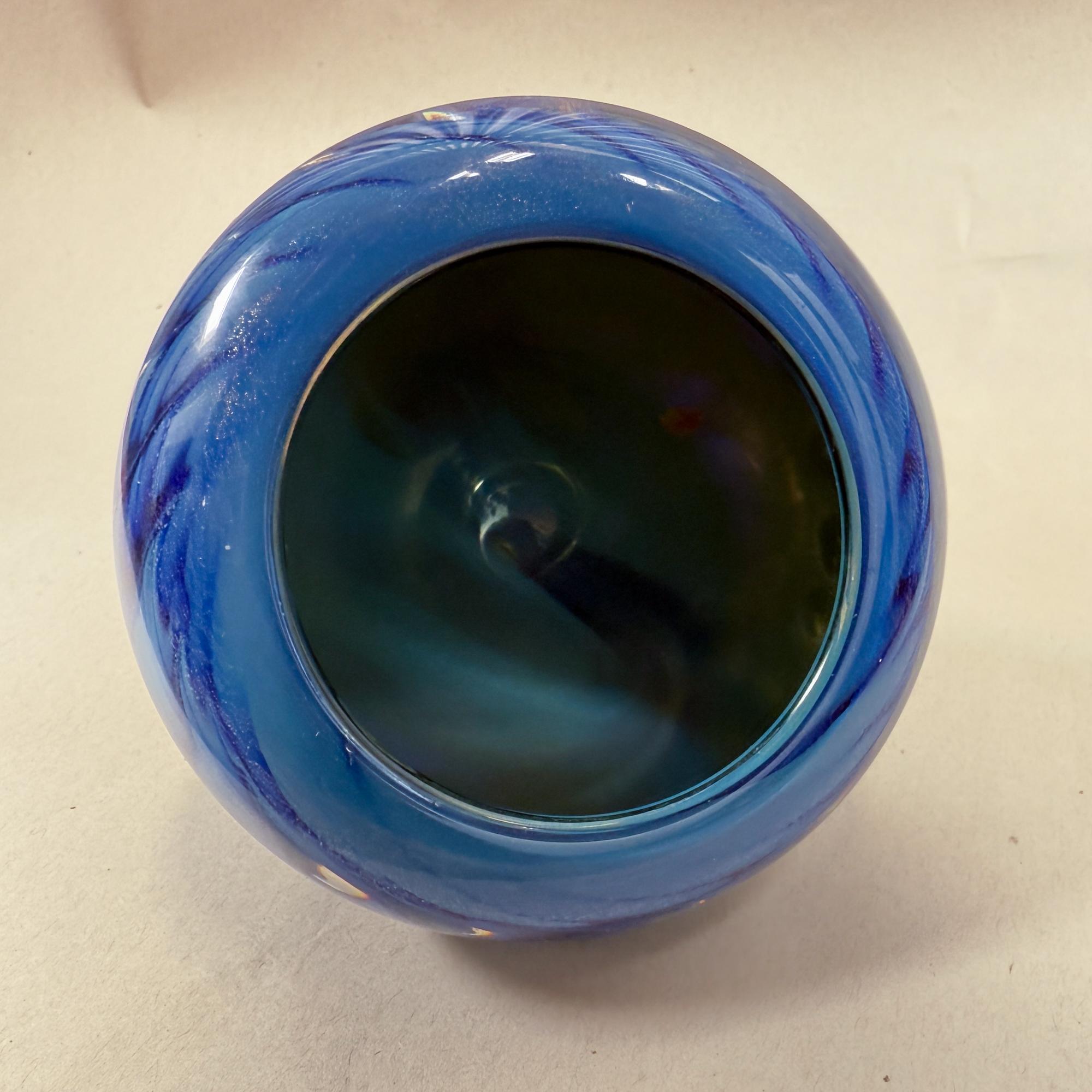 Tim Lazer Jarrón de vidrio artístico Azul Postmoderno 1990 en venta 7