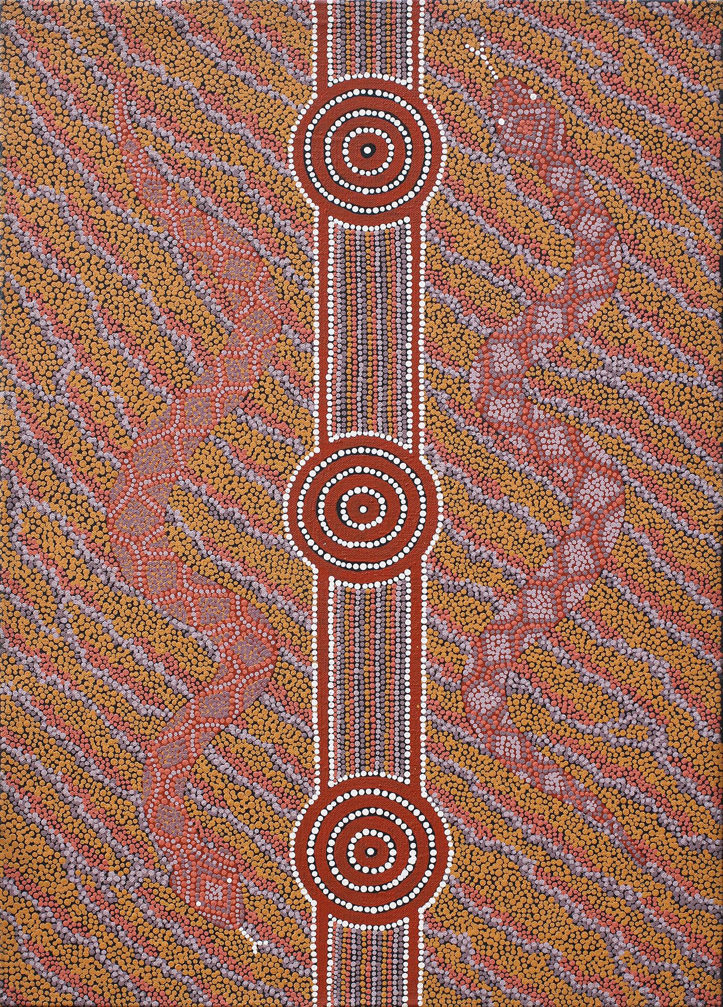 Tim Leura Tjapaltjarri (c.1929-1984) "Marla Serpent Story" Aboriginal Art