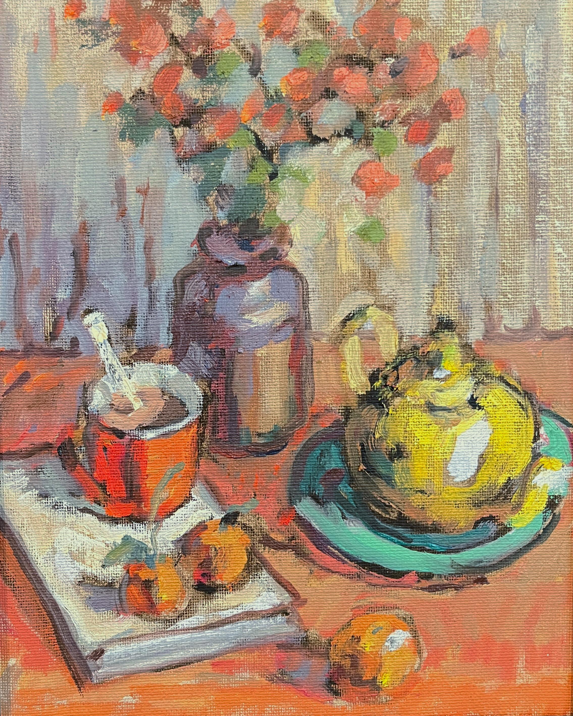 Tim McGuire Still-Life Painting - Clementines for Breakfast