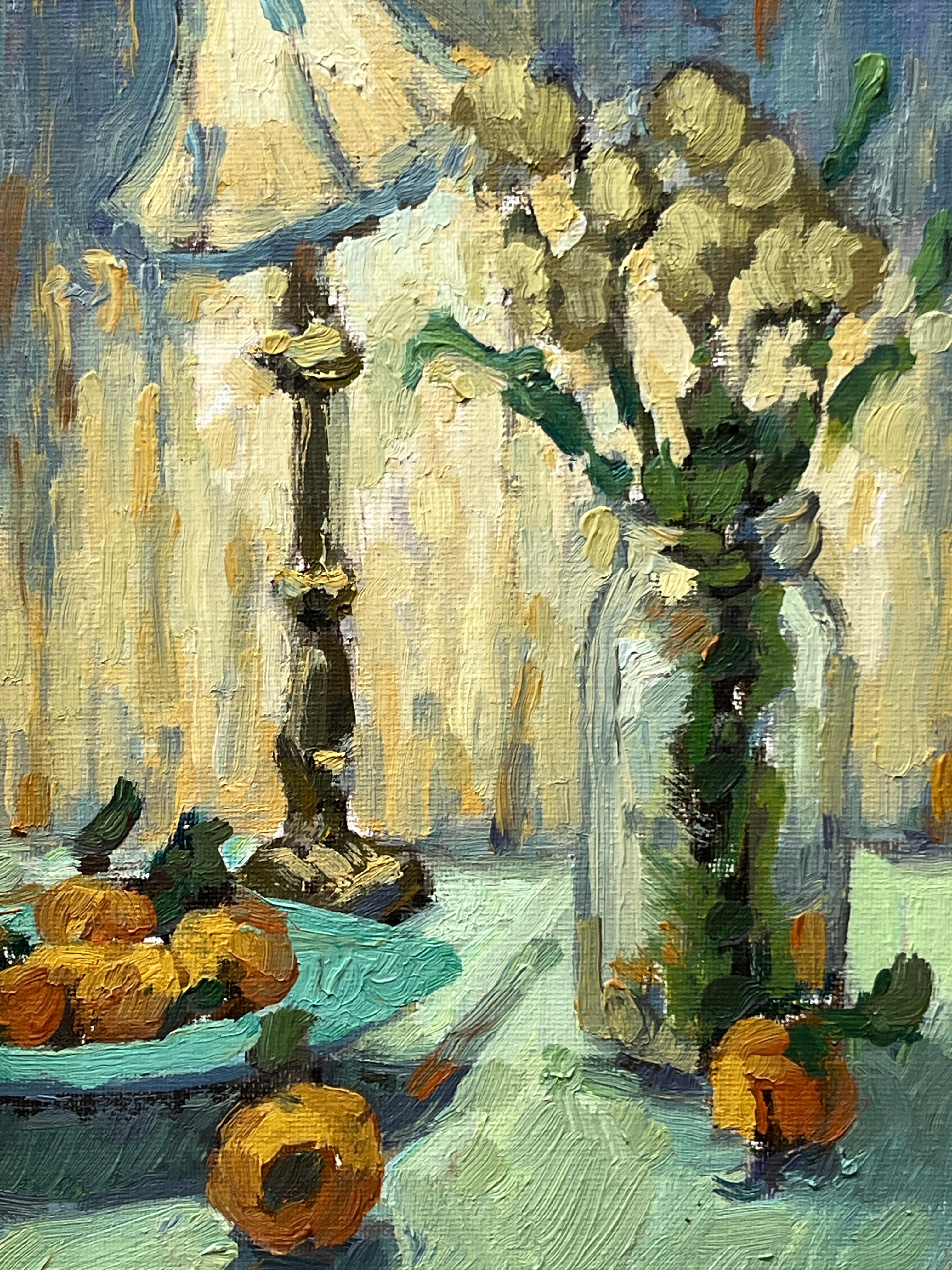 Clementines & Lamplight - Beige Interior Painting by Tim McGuire