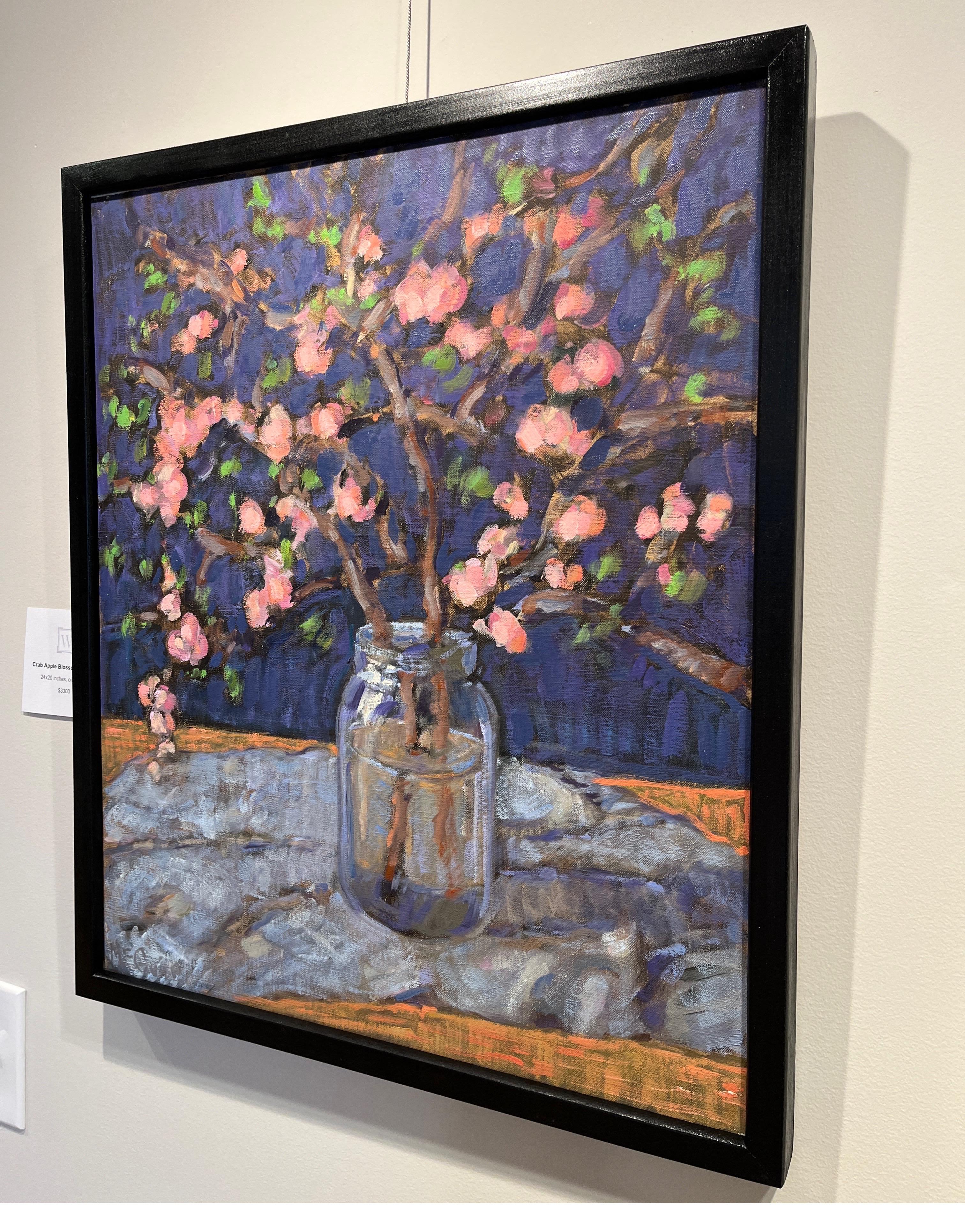 Crab Apple Blossoms in a Jar - Contemporary Painting by Tim McGuire