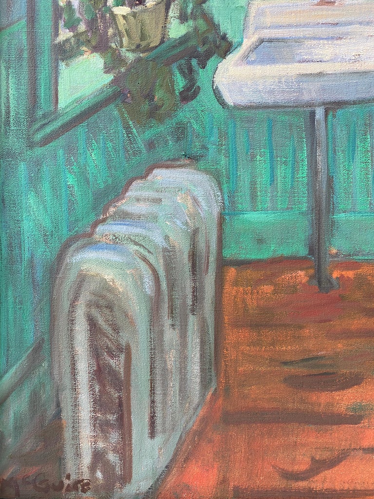Hallway in Green - Gray Still-Life Painting by Tim McGuire