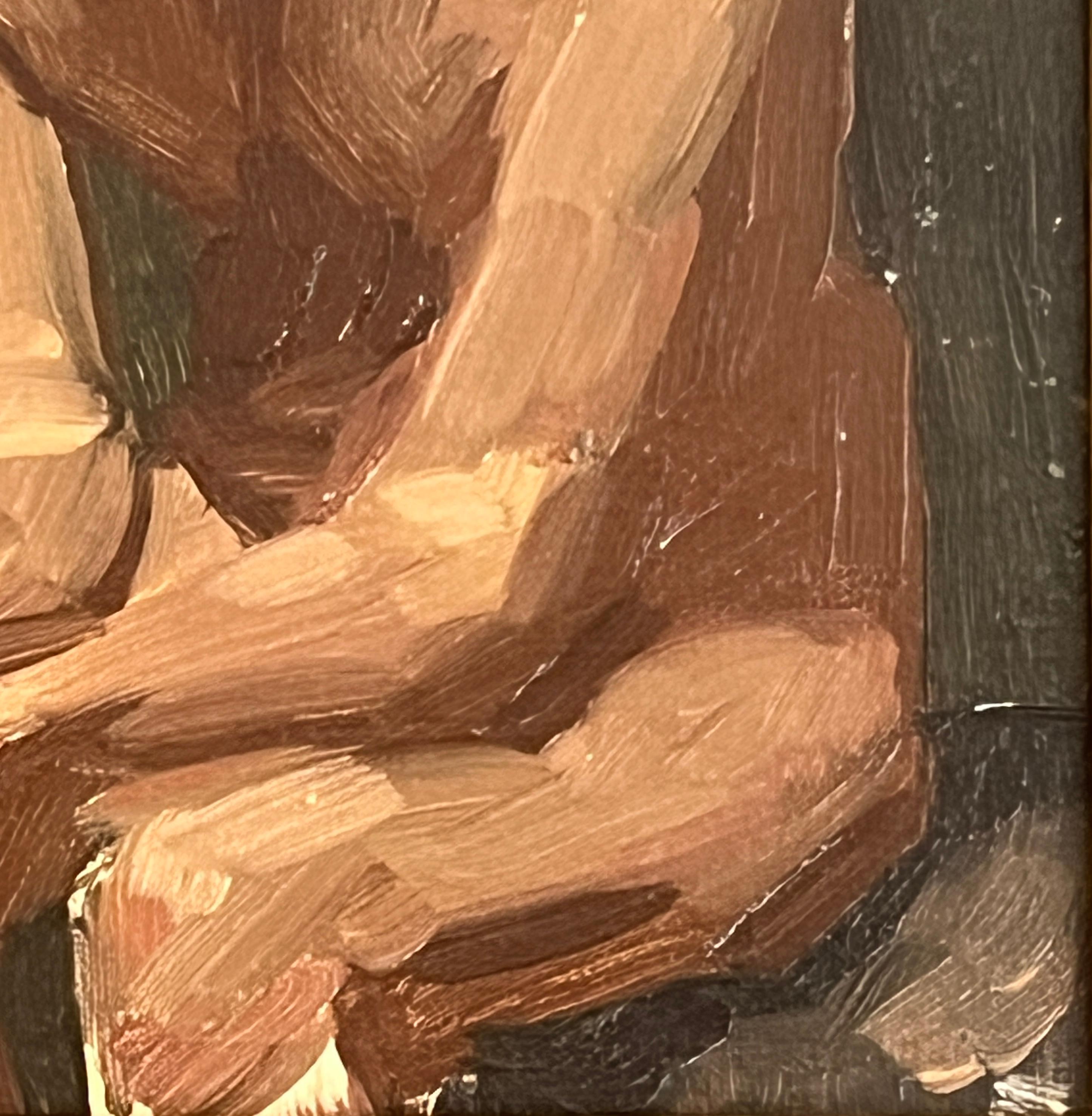 Solitudine - Figurative Painting Marrone di Tim McGuire