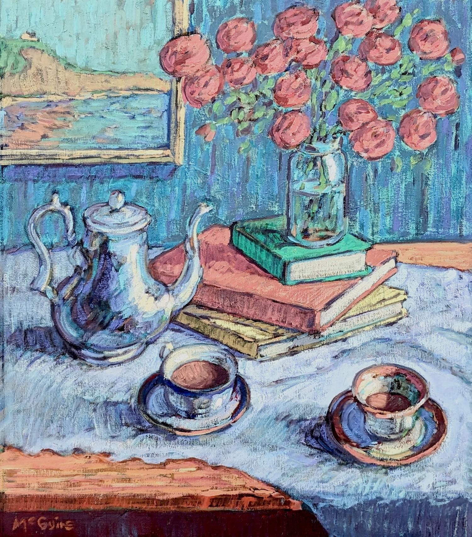 Tim McGuire Interior Painting - Tea for Two & Ranunculus