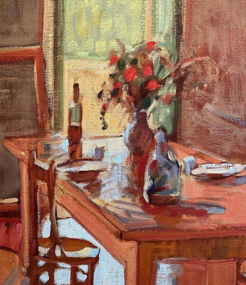 Tuscany Dining Room - American Impressionist Painting by Tim McGuire