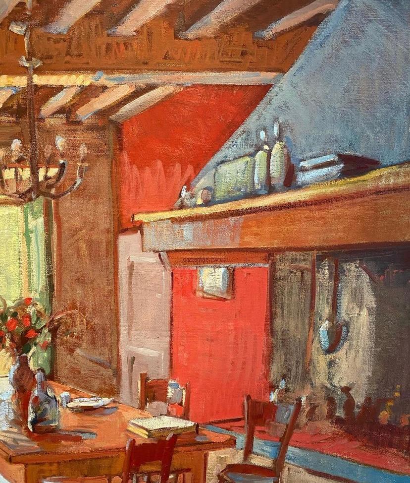 Tuscany Dining Room - Brown Interior Painting by Tim McGuire
