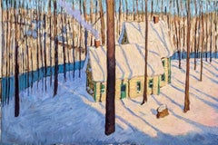 Yellow House in Snow