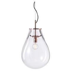 TIM medium - Clear mouthblown crystal glass pendant (US Version)