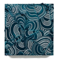 "Allomorphic I" Sculptural Abstract Painting -Teal, aqua, green, blue, white