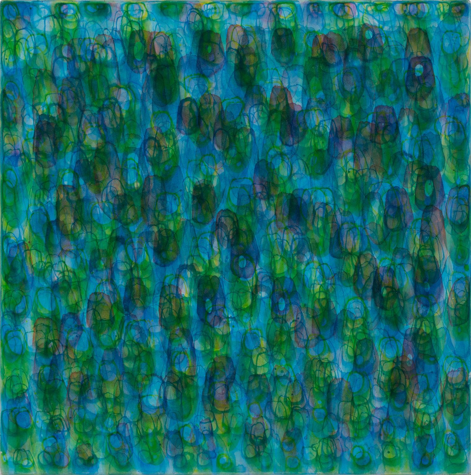 "VIII.1 Studio" DI TIM NORDIN (B. 1945)
Acrilico su tela su pannello ⚜ Firmato ⚜ Esposizione senza cornice

UNO STUDIO VIBRANTE DI COLORE, TRASPARENZA E STRUTTURA
Raro e originale acrilico su tela su pannello, l'opera "VIII.1 Study" (1976) di Tim
