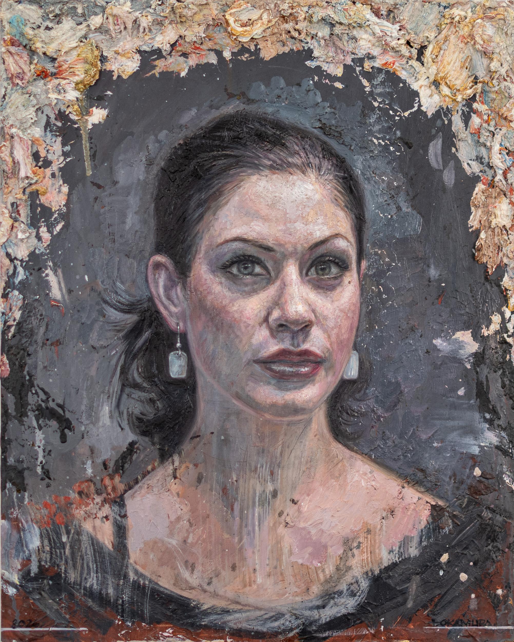 A Study in Contrast - Contemporary Oil Portrait on Wood Panel