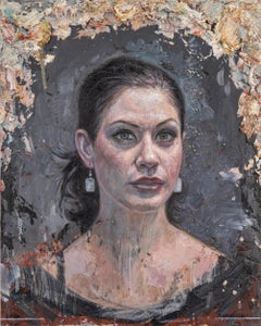 Une étude des contrastes - Portrait contemporain à l'huile sur panneau de bois