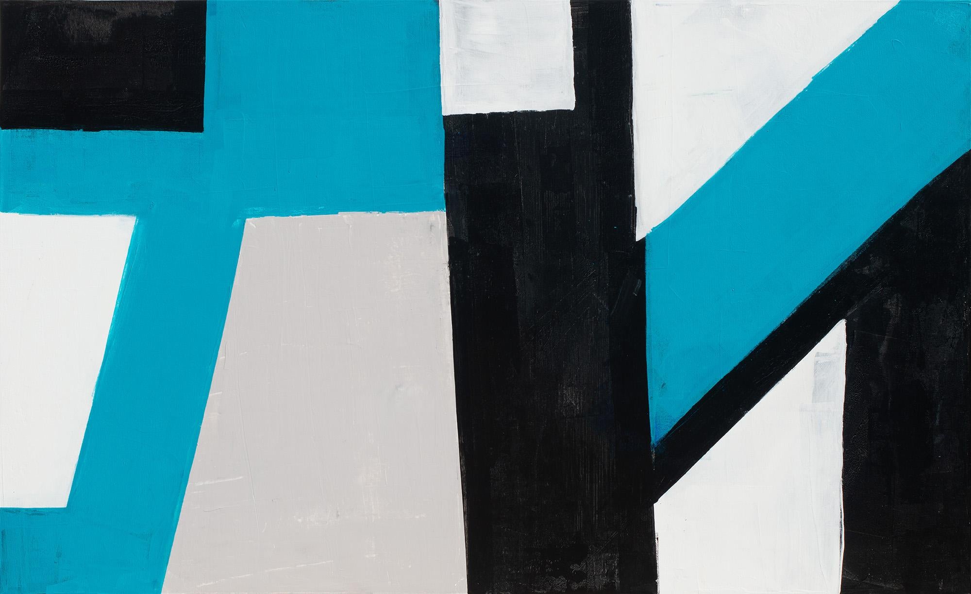 Tim Owen Abstract Painting - Black and Blue