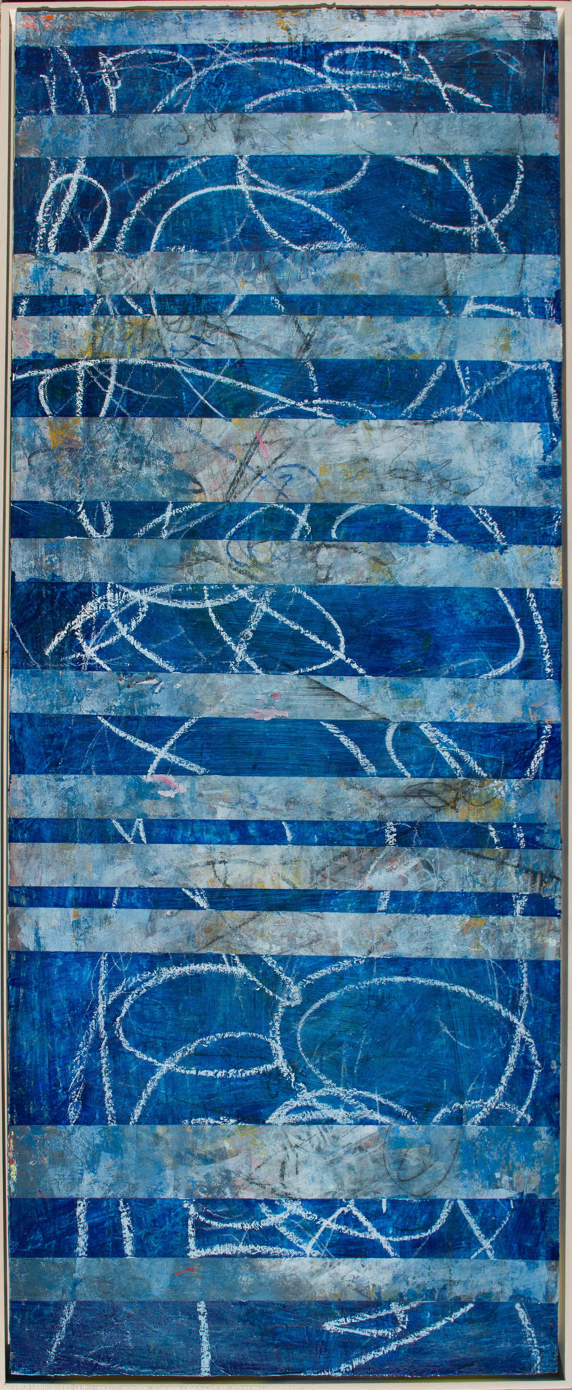 Tim Owen Abstract Painting - Blue Bars
