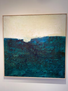 «Breath Between Worlds»: pintura acrílica contemporánea sobre lienzo, enmarcada
